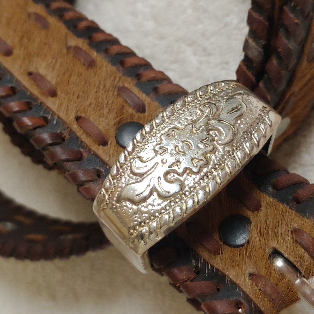 Horse hair, and leather western Cowgirl belt... Beautiful!!!!  Top quality - Picture 6 of 13